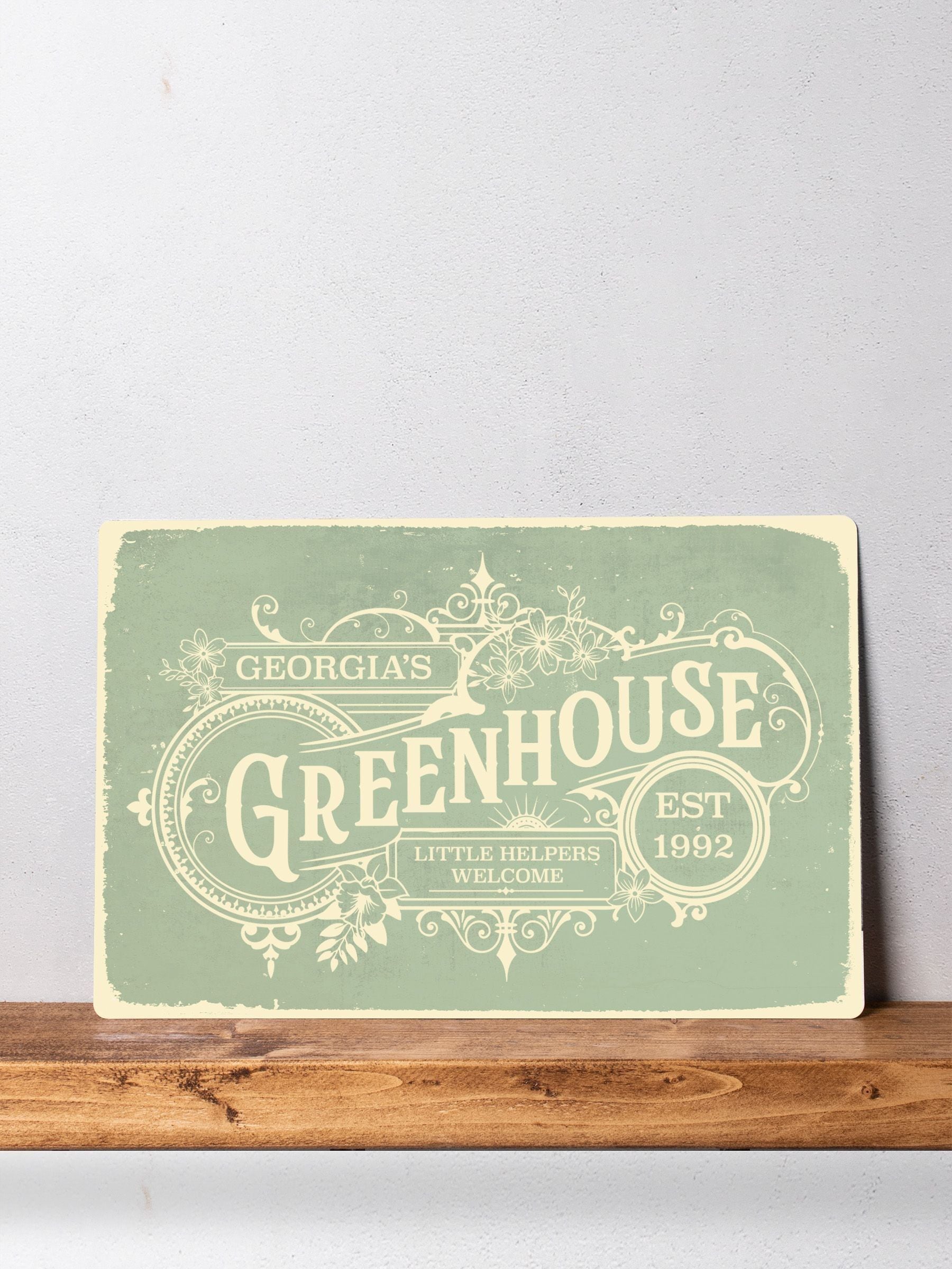 Personalised Greenhouse Metal Sign by Loveabode