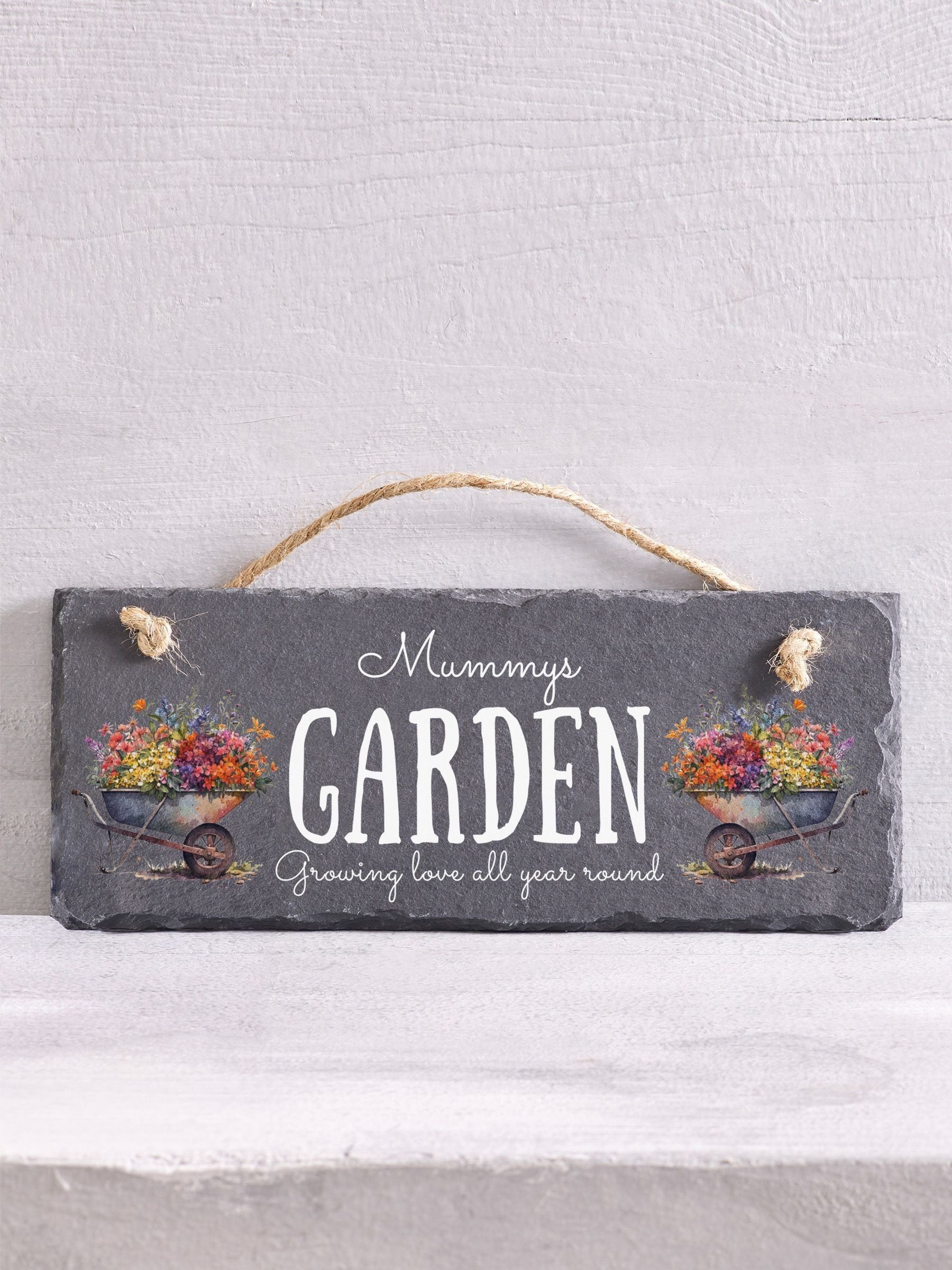 Loveabode personalised garden slate sign 25x10cm, imported from the UK