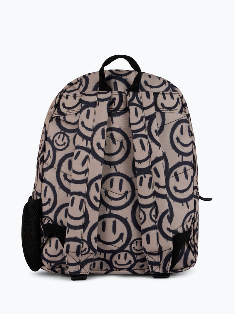 Hype Brown Drip Smiley Backpack beige with smiley faces - British product