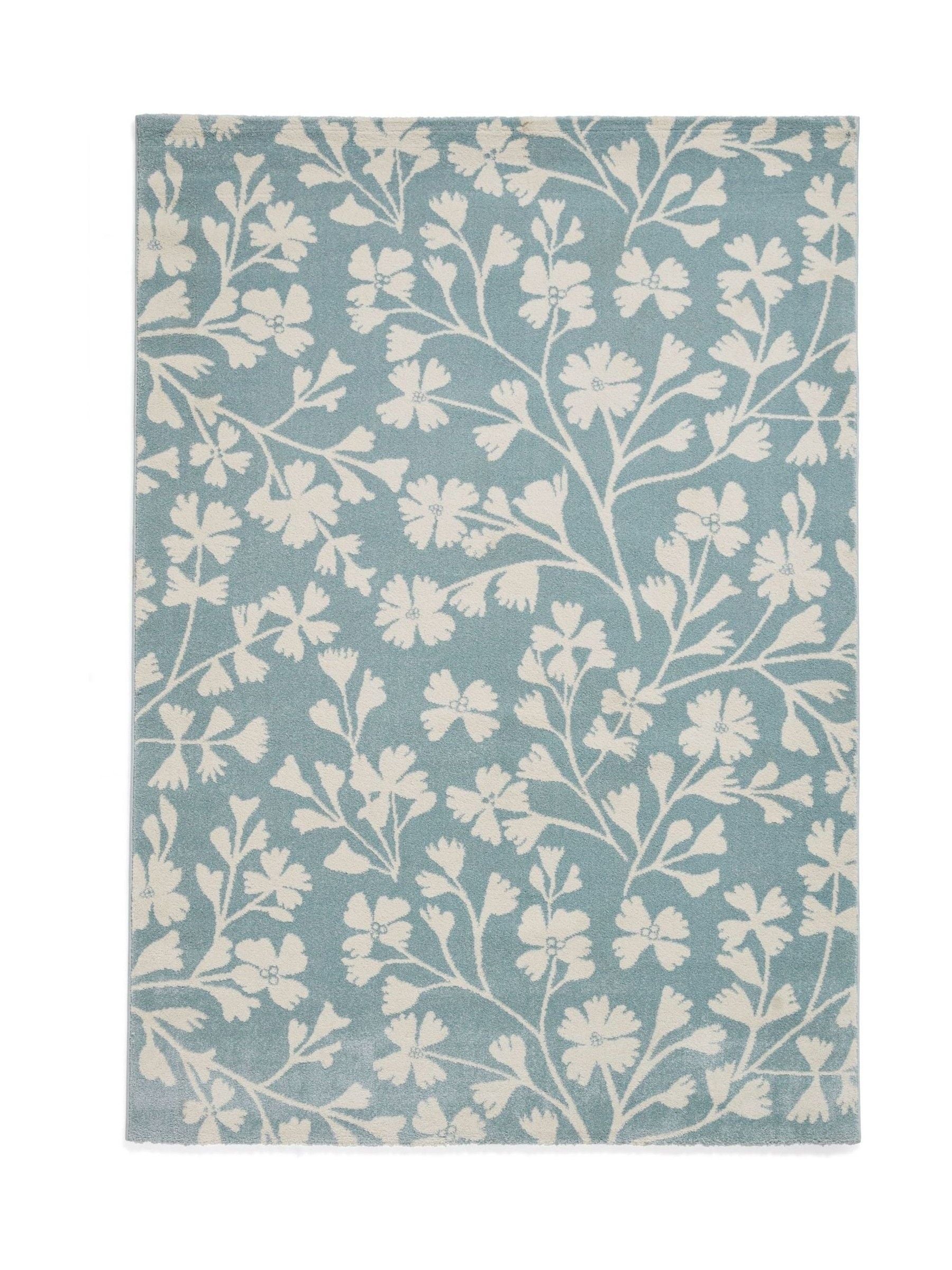 Catherine Lansfield Blue Grace Floral rug - British product