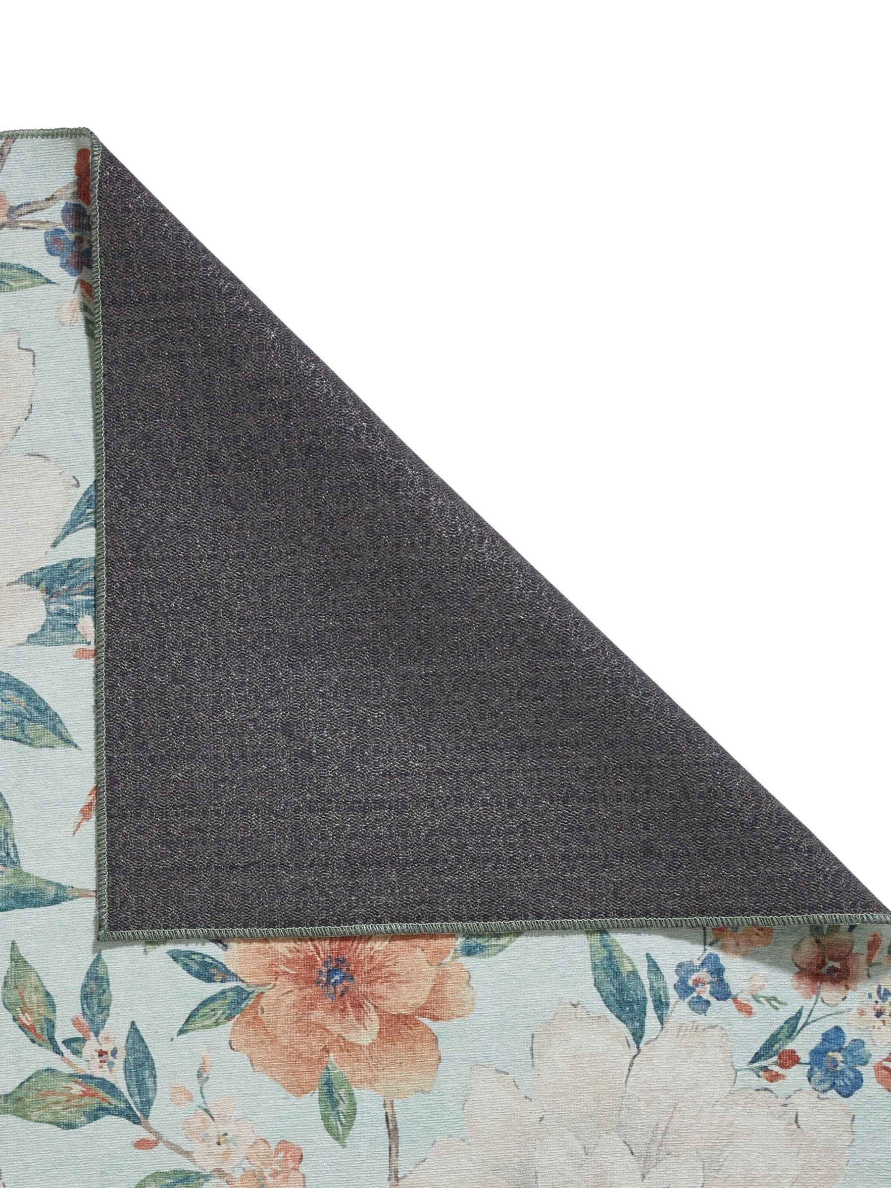 Catherine Lansfield Pipa Floral rug, flat weave polyester - British product