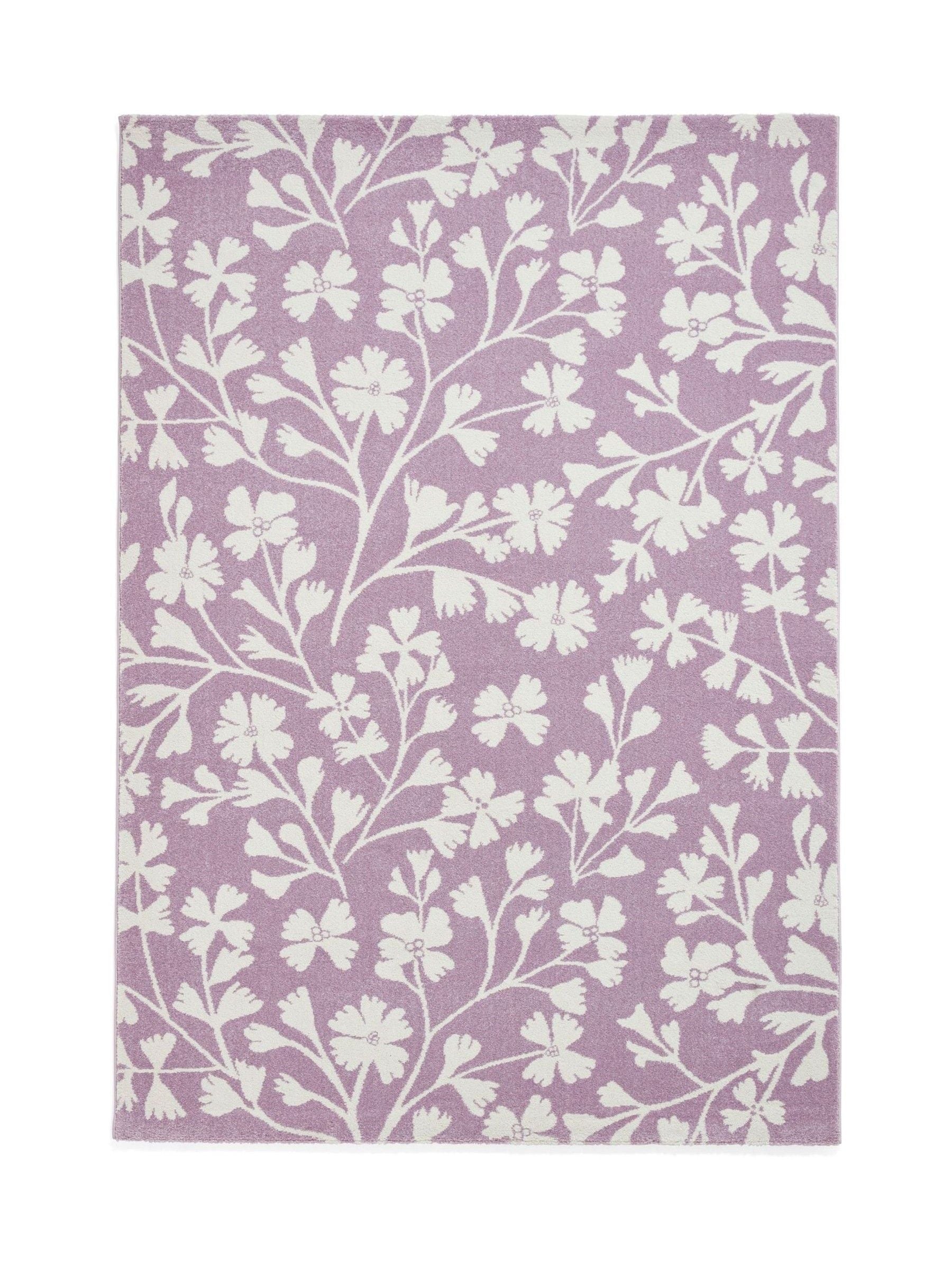 Catherine Lansfield Purple Grace Floral rug in various sizes, UK version