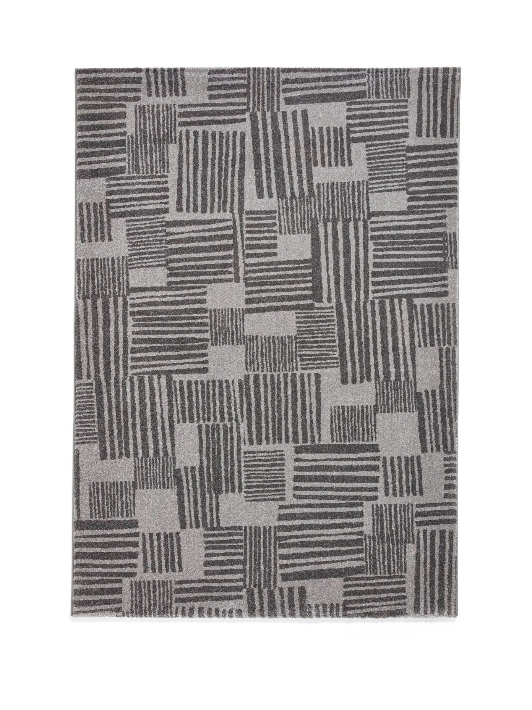 Catherine Lansfield Grey Blocks modern abstract rug - British product