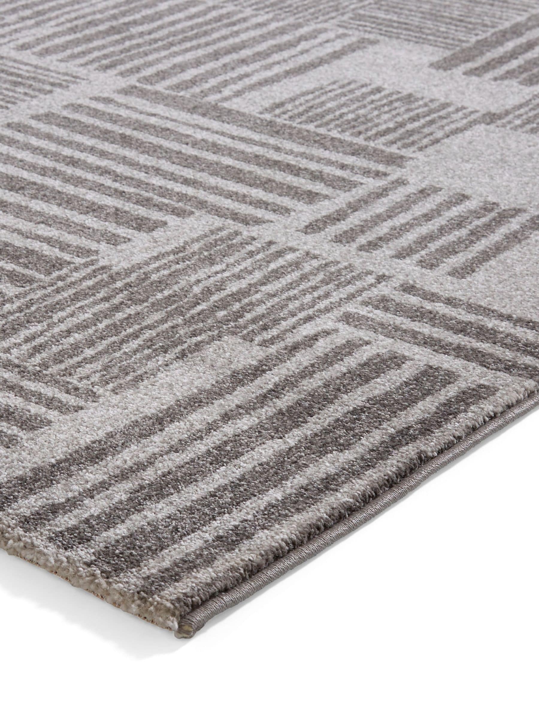 Catherine Lansfield Grey Blocks modern abstract rug - British product