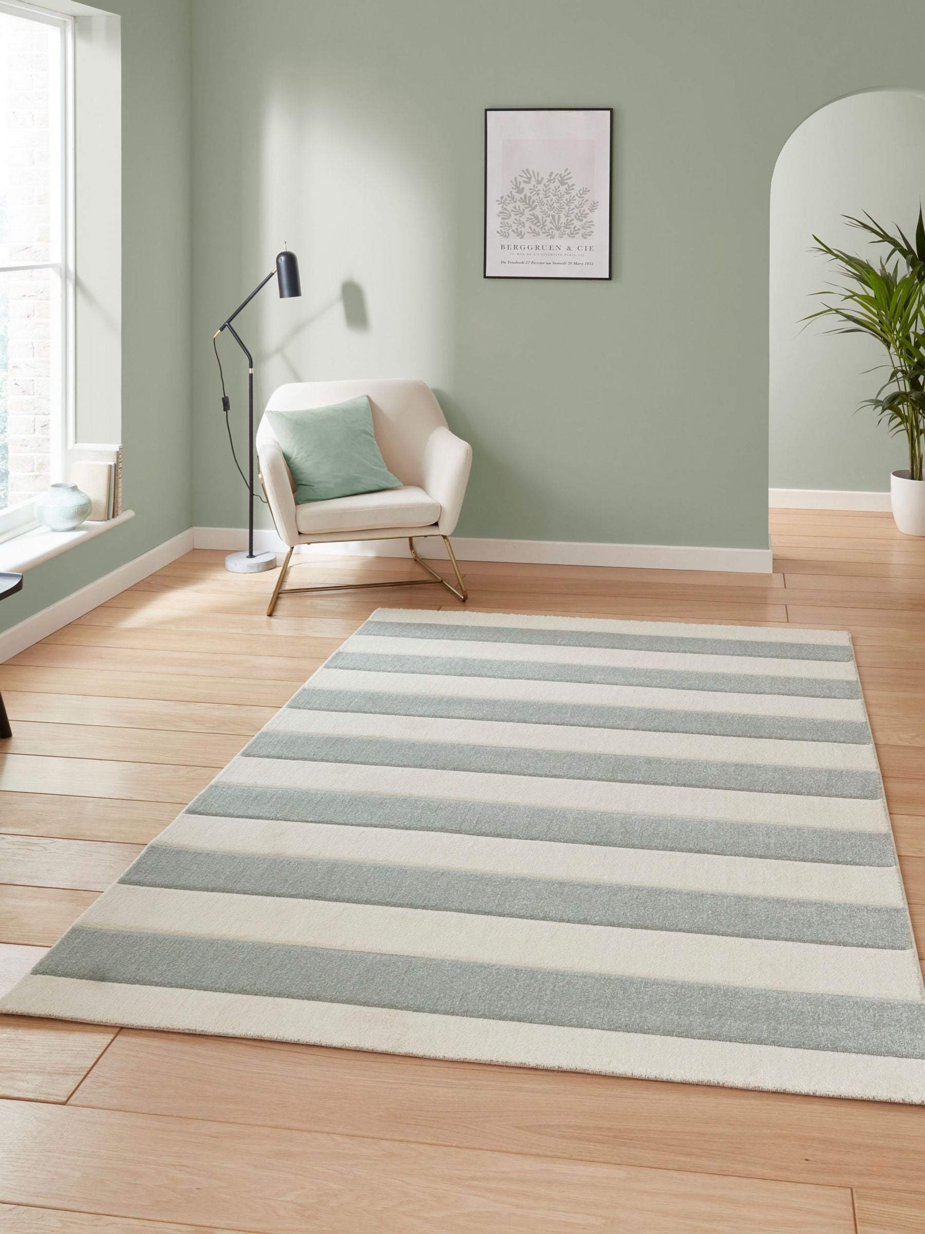 Catherine Lansfield Cove Stripe linear rug, imported from the UK