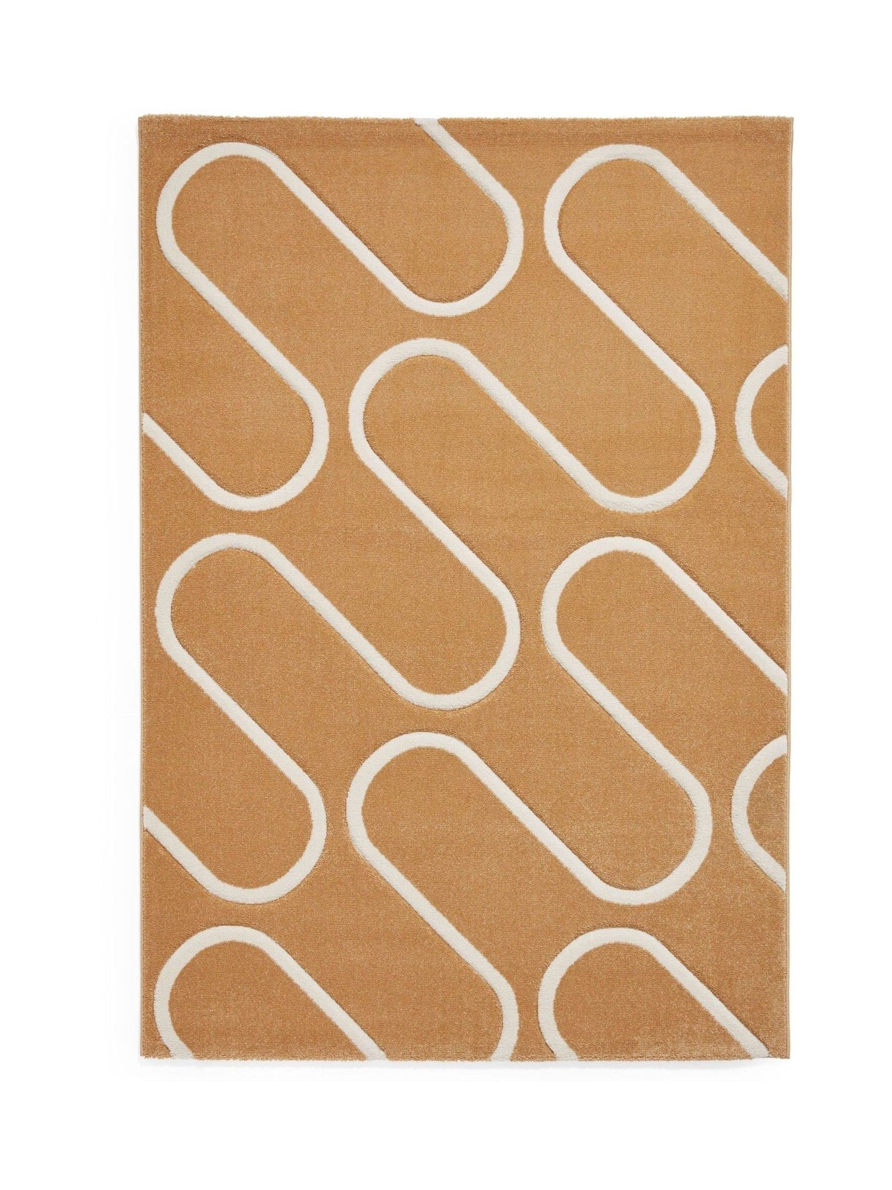 Catherine Lansfield yellow geometric rug, imported from the UK