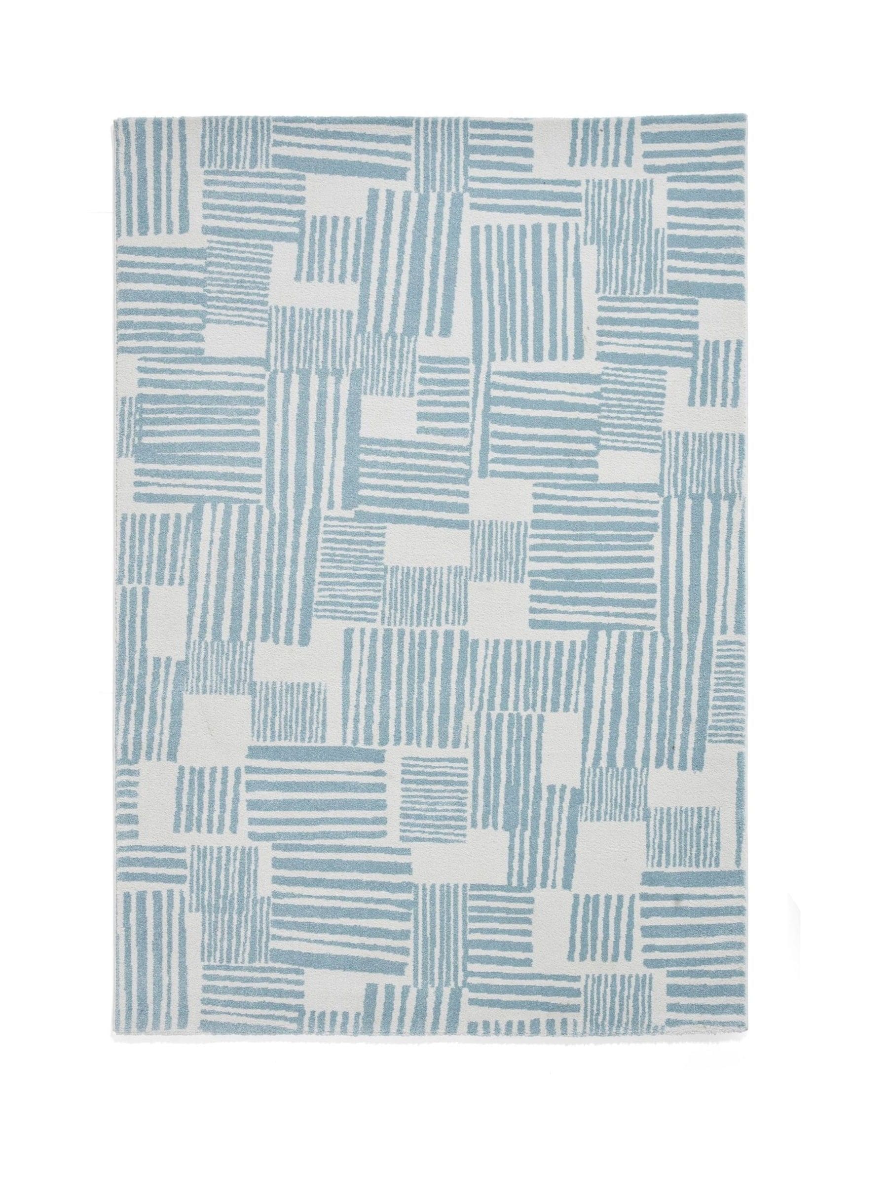 Catherine Lansfield Blue Blocks abstract rug - British product