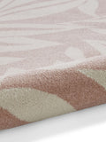 Catherine Lansfield pink sorral leaves botanical rug, UK version