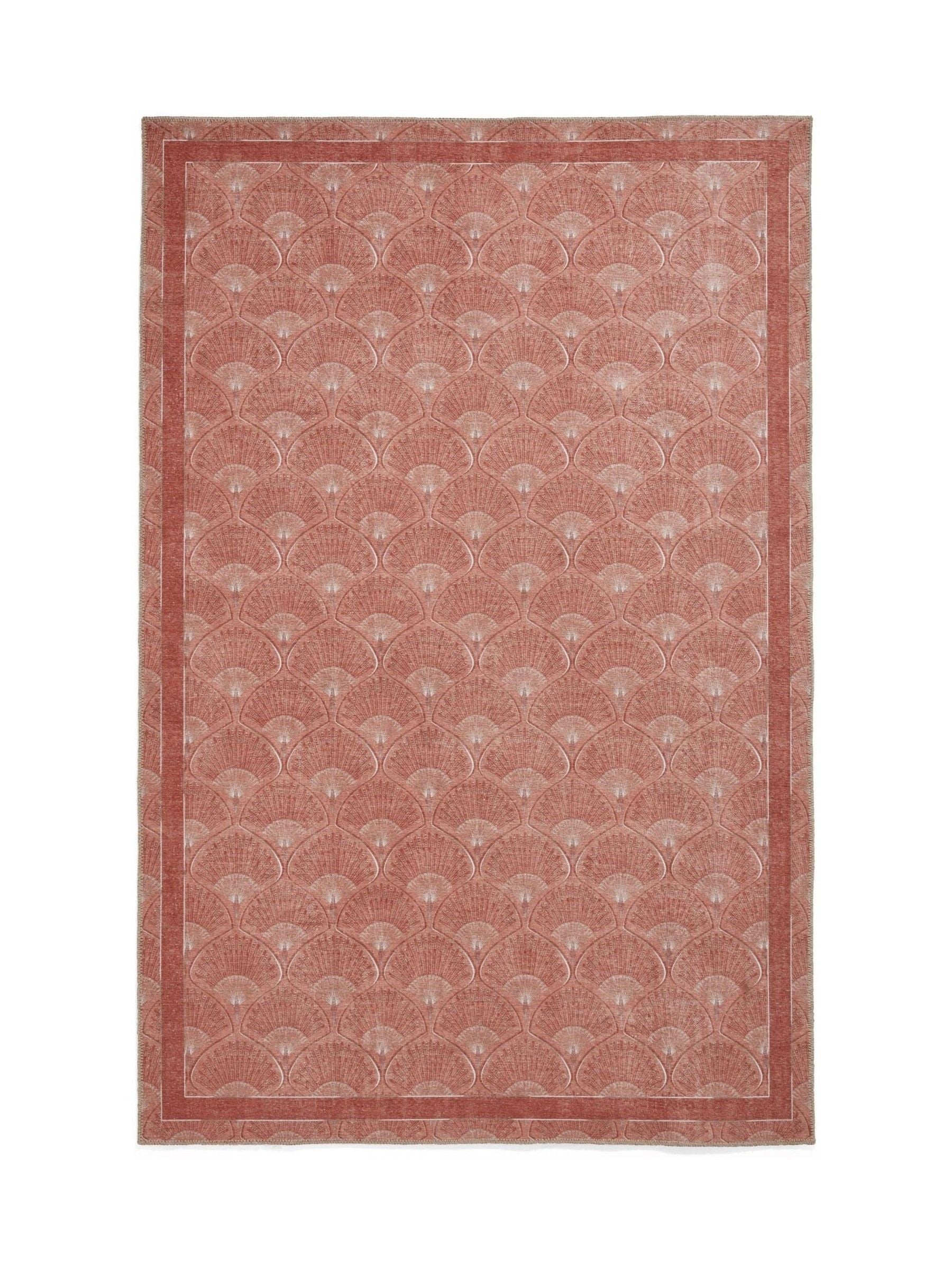 Catherine Lansfield Orange Deco Peacock washable rug, UK version