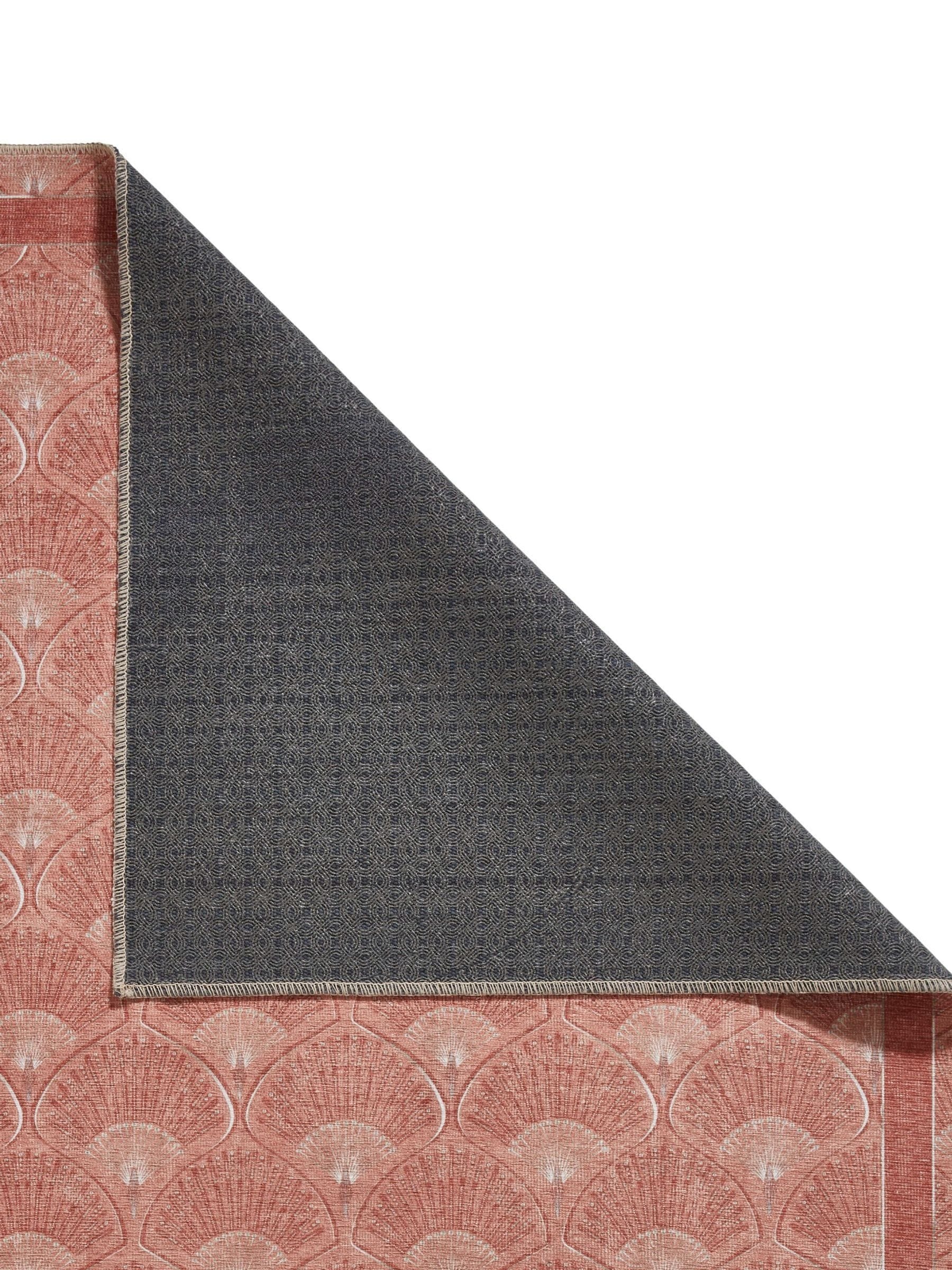 Catherine Lansfield Orange Deco Peacock washable rug, UK version