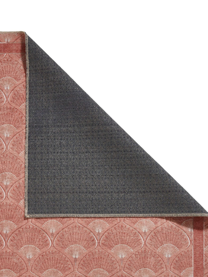 Catherine Lansfield Orange Deco Peacock washable rug, UK version