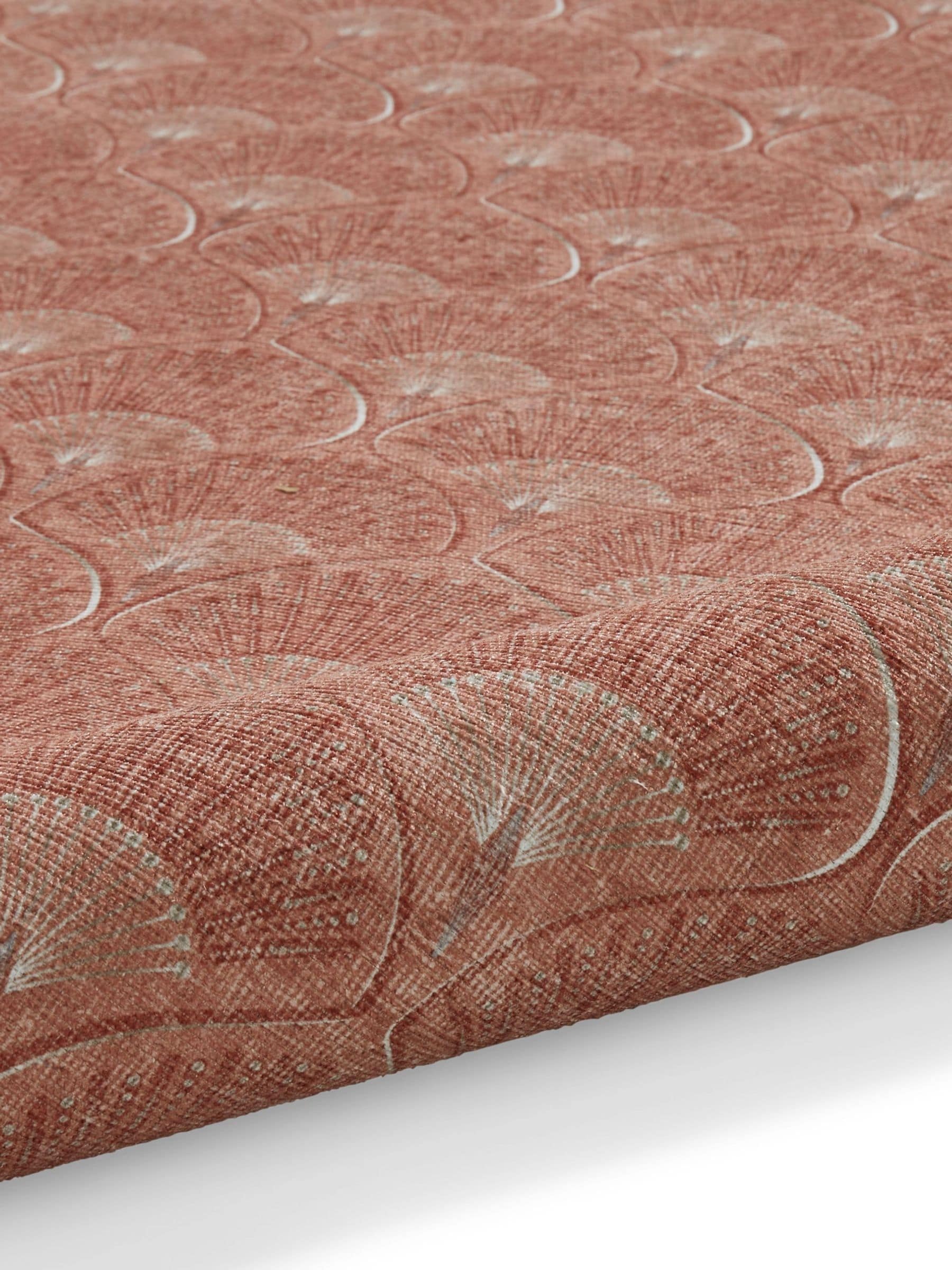 Catherine Lansfield Orange Deco Peacock washable rug, UK version