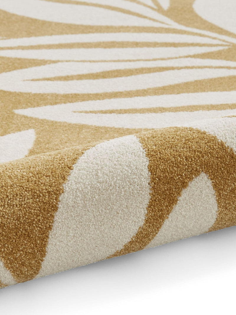 Catherine Lansfield yellow sorral leaves botanical rug - British product