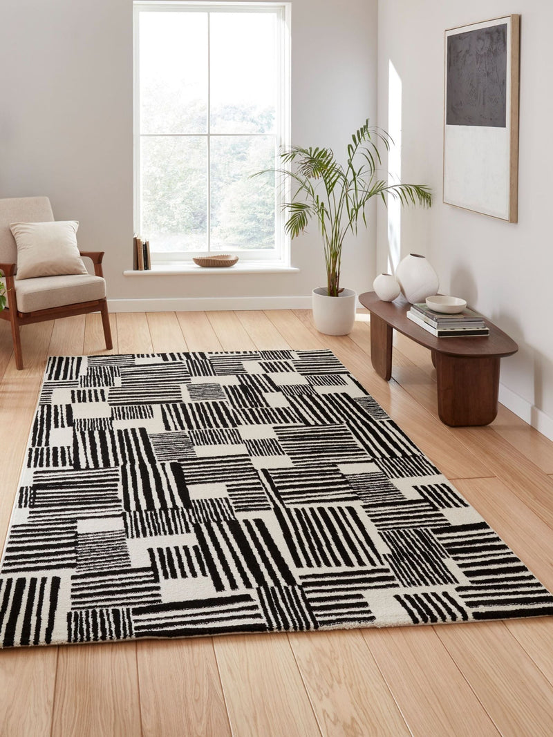 Catherine Lansfield modern abstract white rug, UK version