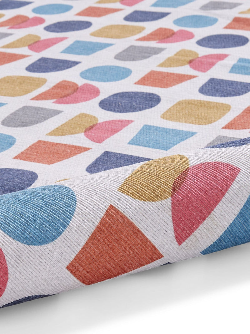 Catherine Lansfield blue geometric rug flat woven polyester, imported from the UK