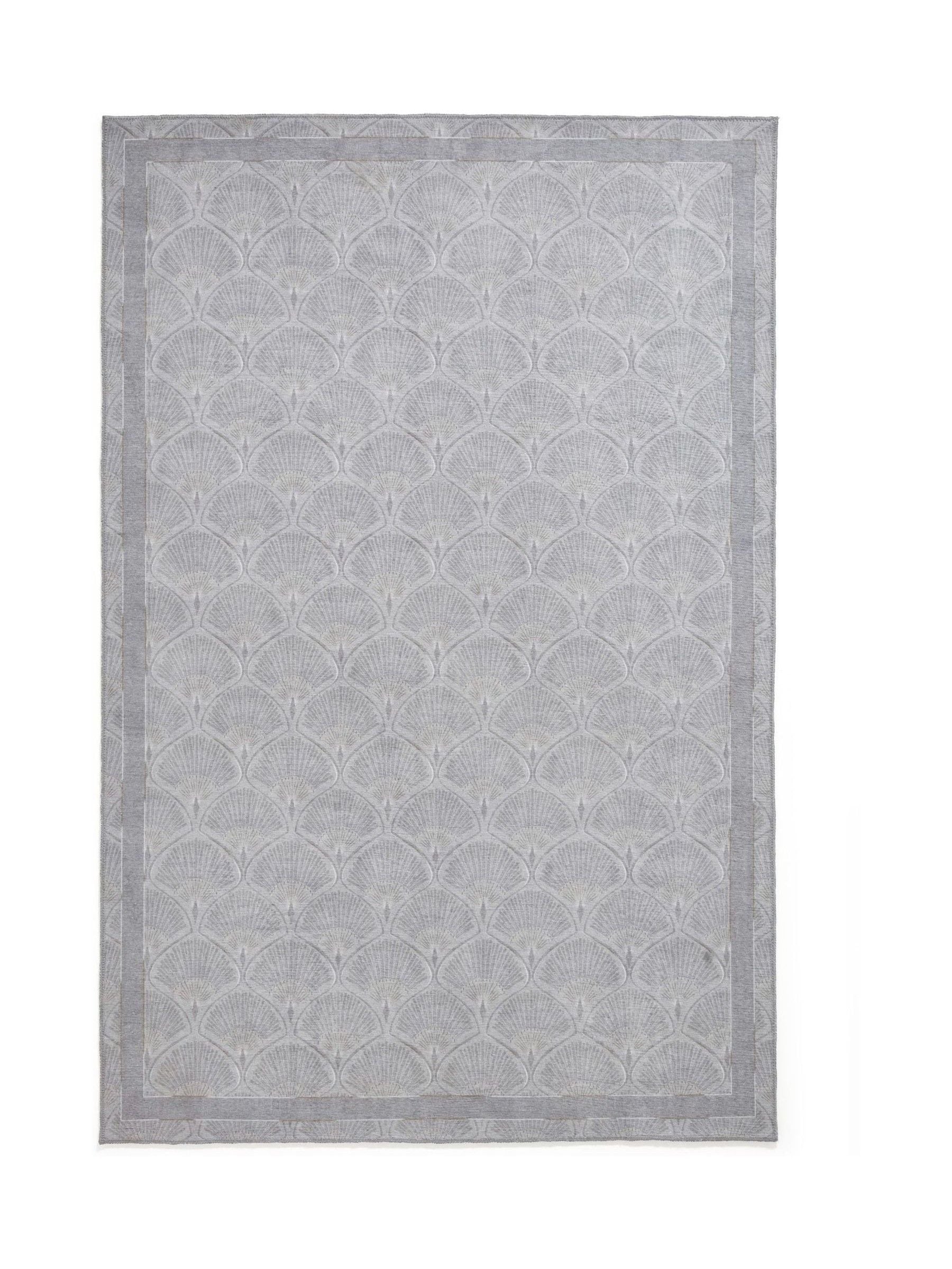 Catherine Lansfield Silver Deco Peacock washable rug (British brand)