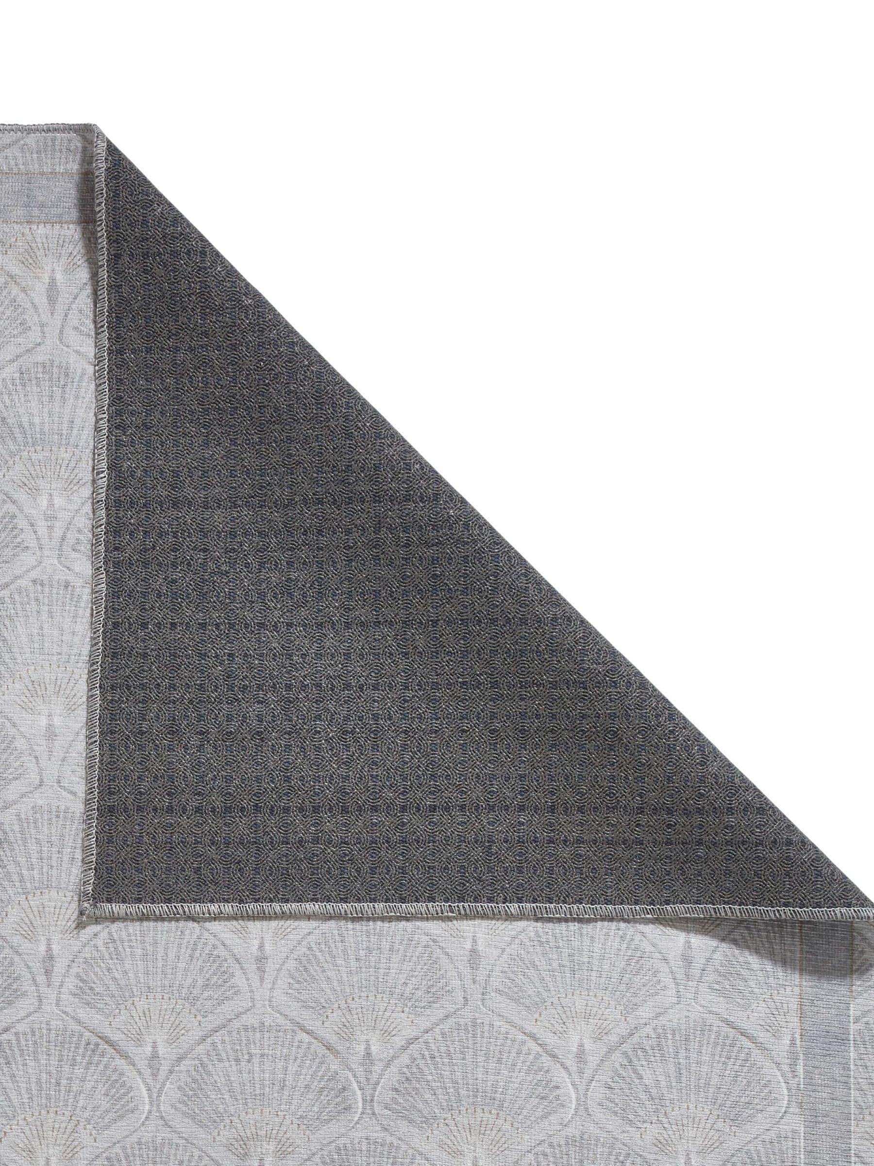 Catherine Lansfield Silver Deco Peacock washable rug (British brand)