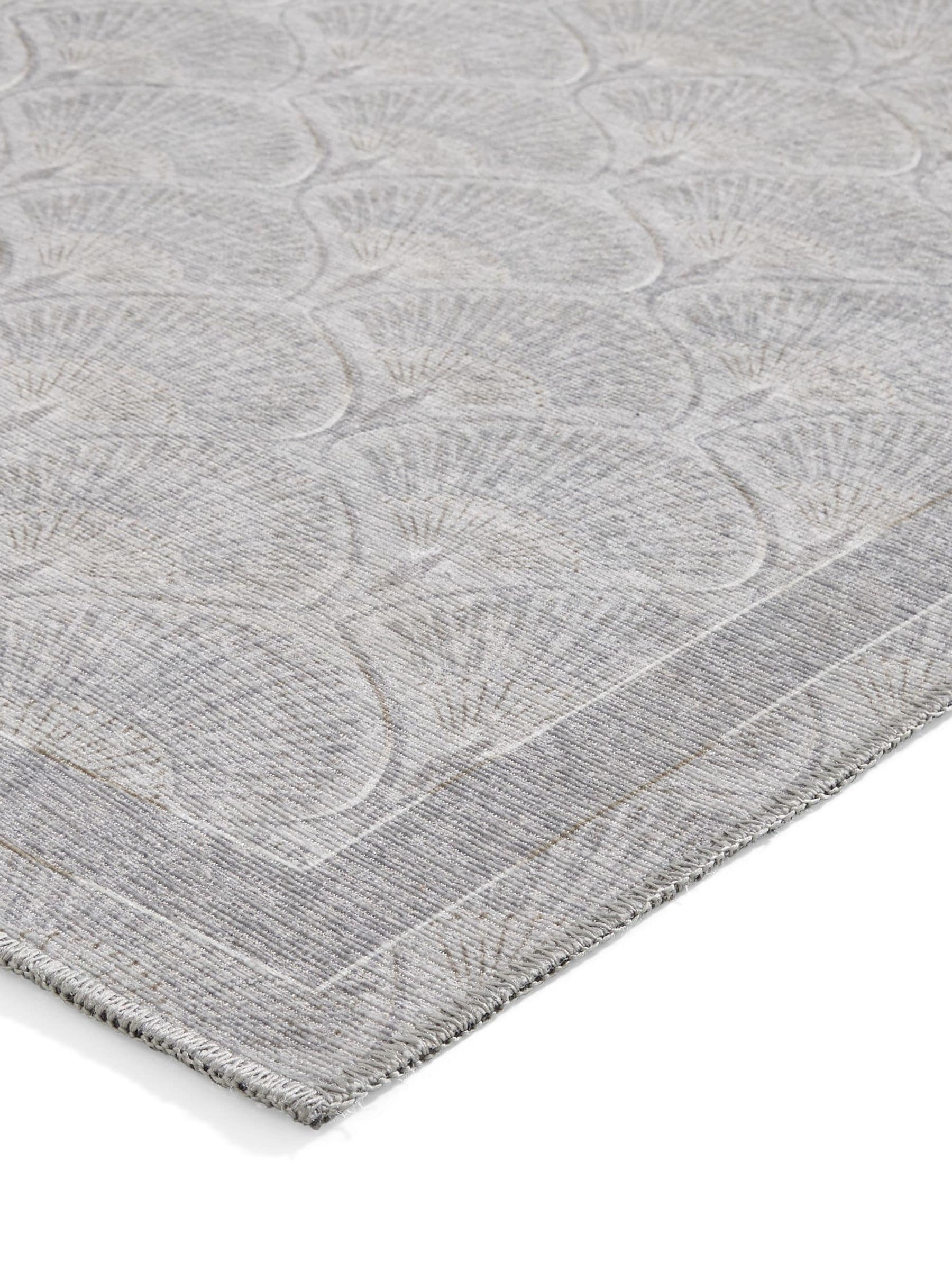 Catherine Lansfield Silver Deco Peacock washable rug (British brand)