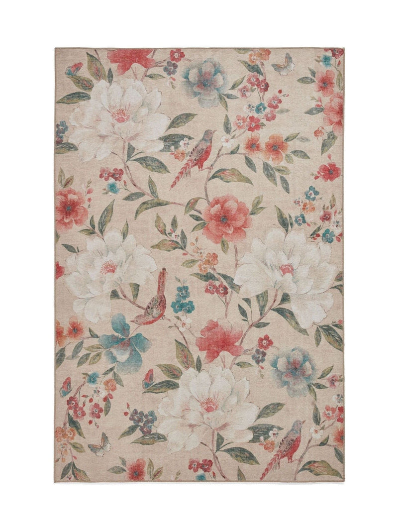 Catherine Lansfield Pipa Floral rug, machine-washable polyester (British brand)
