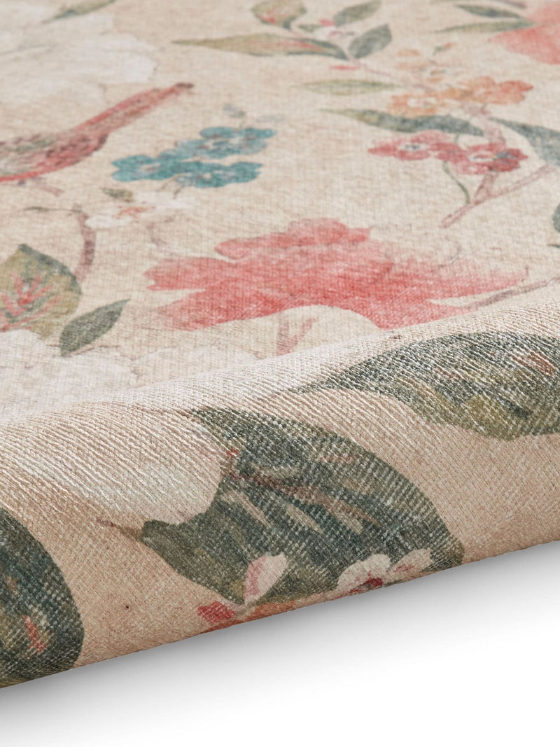 Catherine Lansfield Pipa Floral rug, machine-washable polyester (British brand)