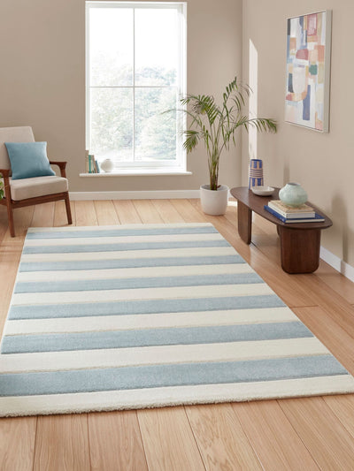 Next Catherine Lansfield Blue Cove Stripe Modern Linear Rug- Buy online at McGrocer