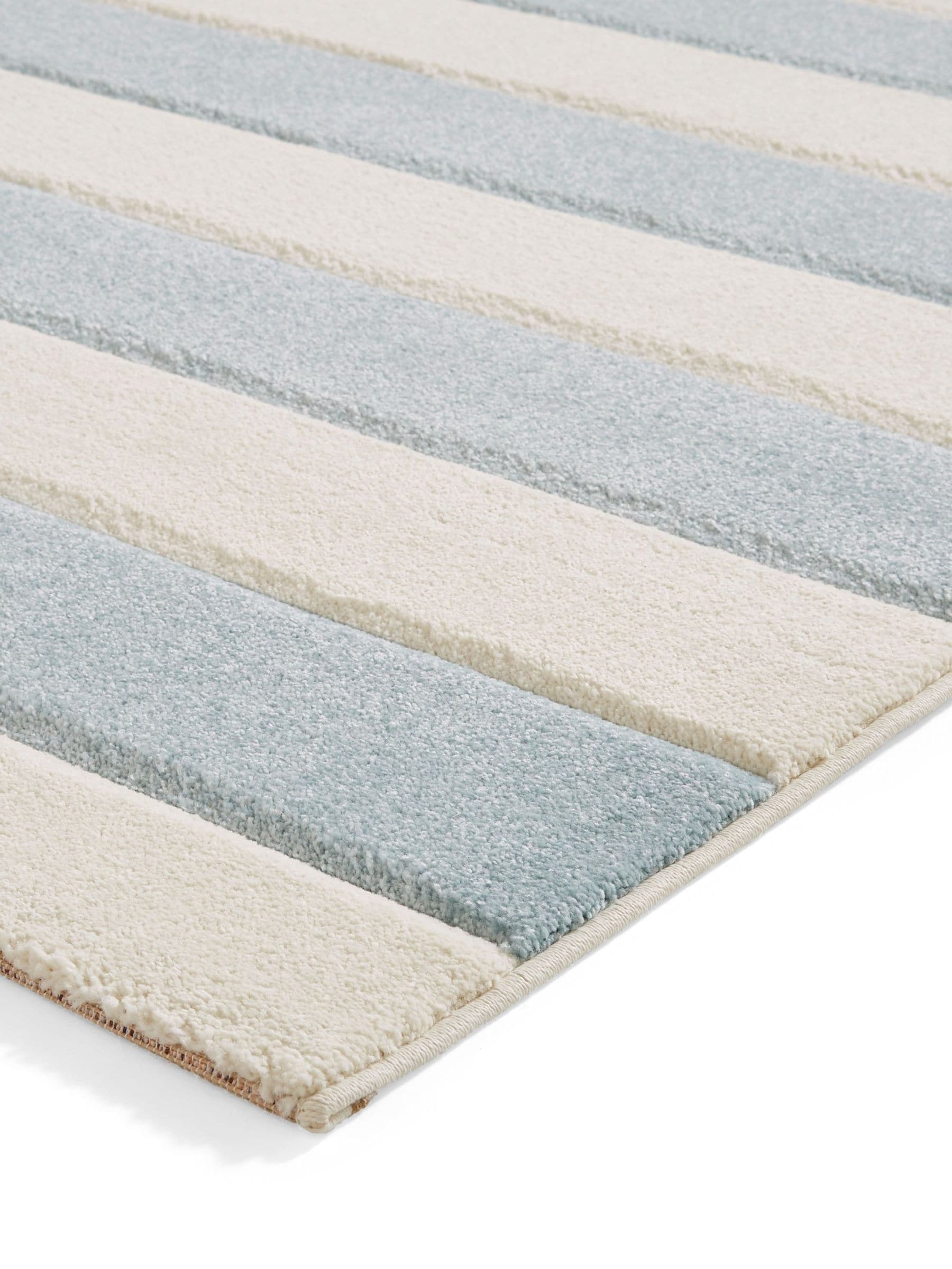 Catherine Lansfield Blue Cove Stripe rug, imported from the UK