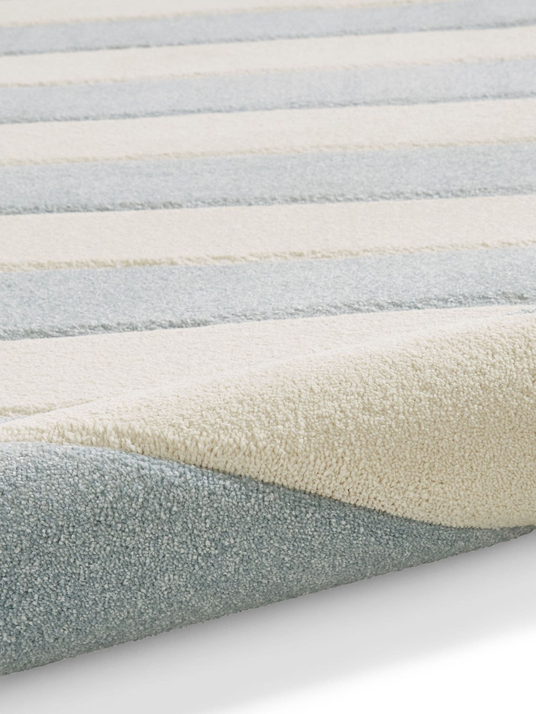 Catherine Lansfield Blue Cove Stripe rug, imported from the UK