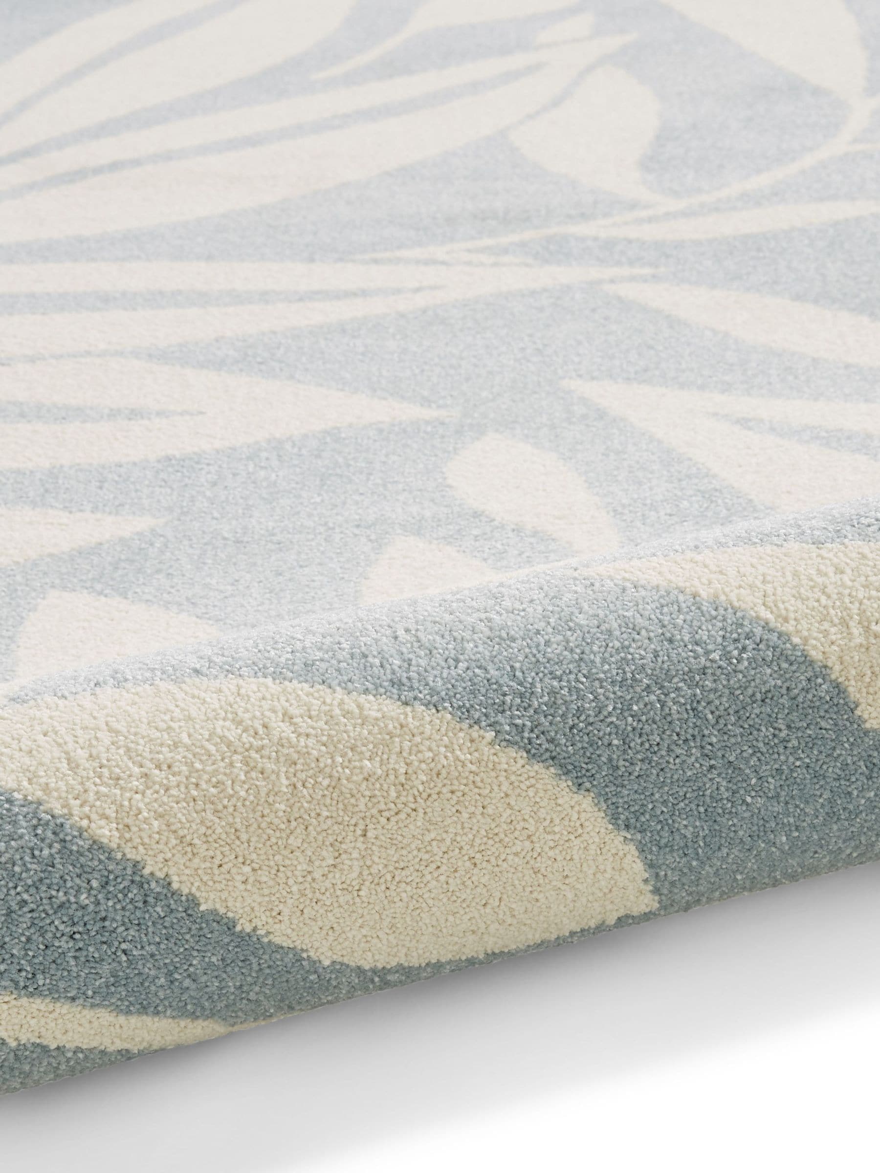 Catherine Lansfield blue botanical rug Sorral Leaves, imported from the UK