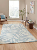 Catherine Lansfield blue botanical rug Sorral Leaves, imported from the UK