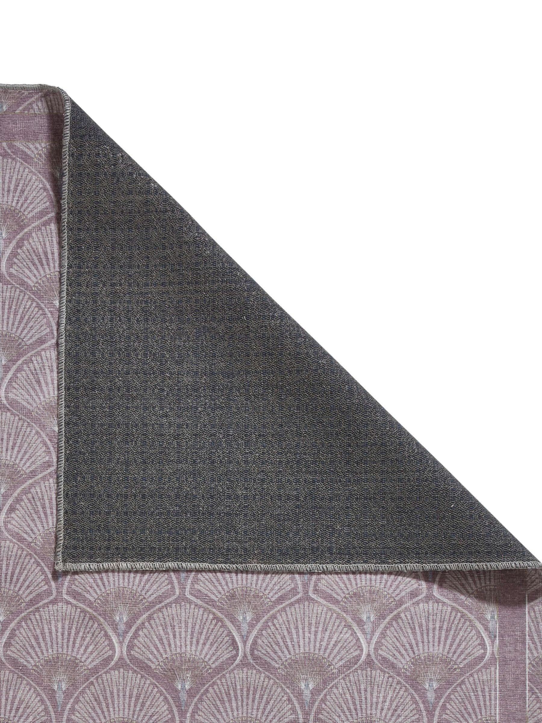 Catherine Lansfield purple Deco Peacock rug, UK version