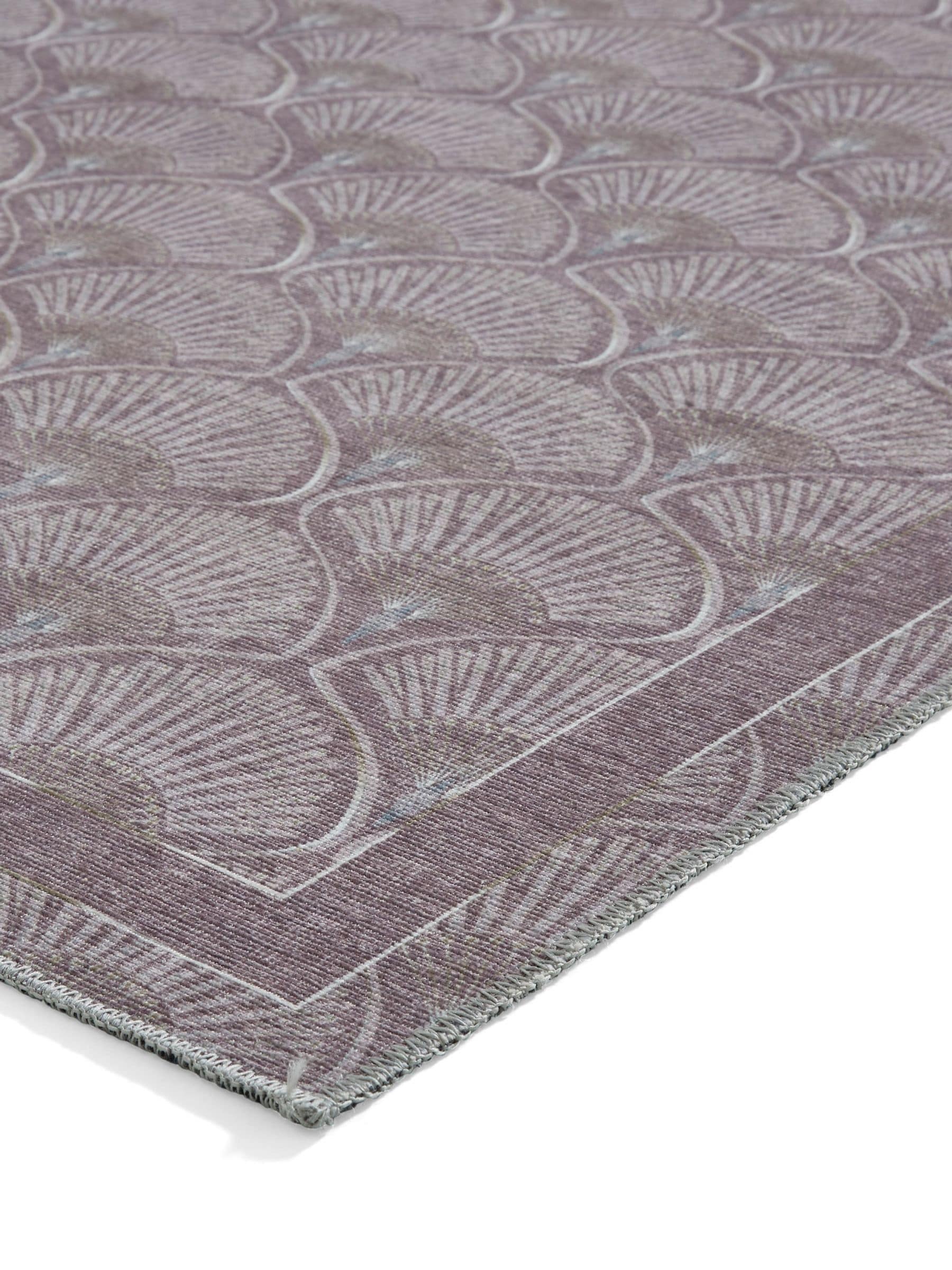 Catherine Lansfield purple Deco Peacock rug, UK version