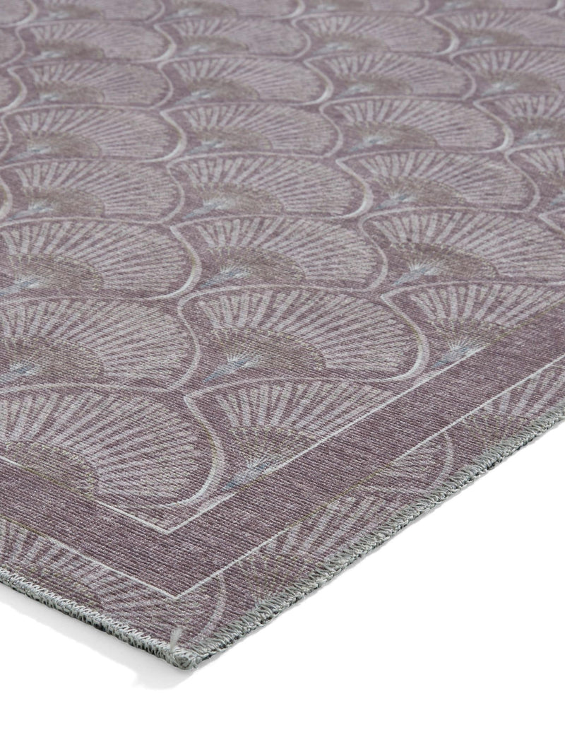 Catherine Lansfield purple Deco Peacock rug, UK version