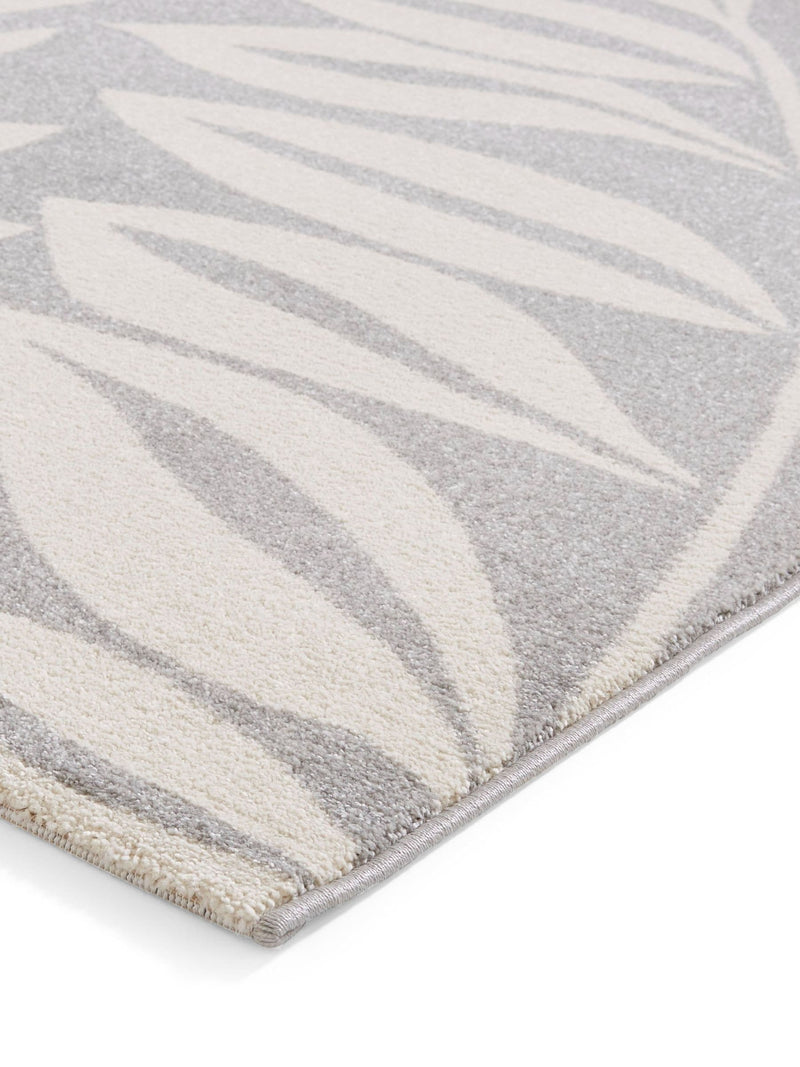 Catherine Lansfield grey sorral leaves botanical rug (British brand)