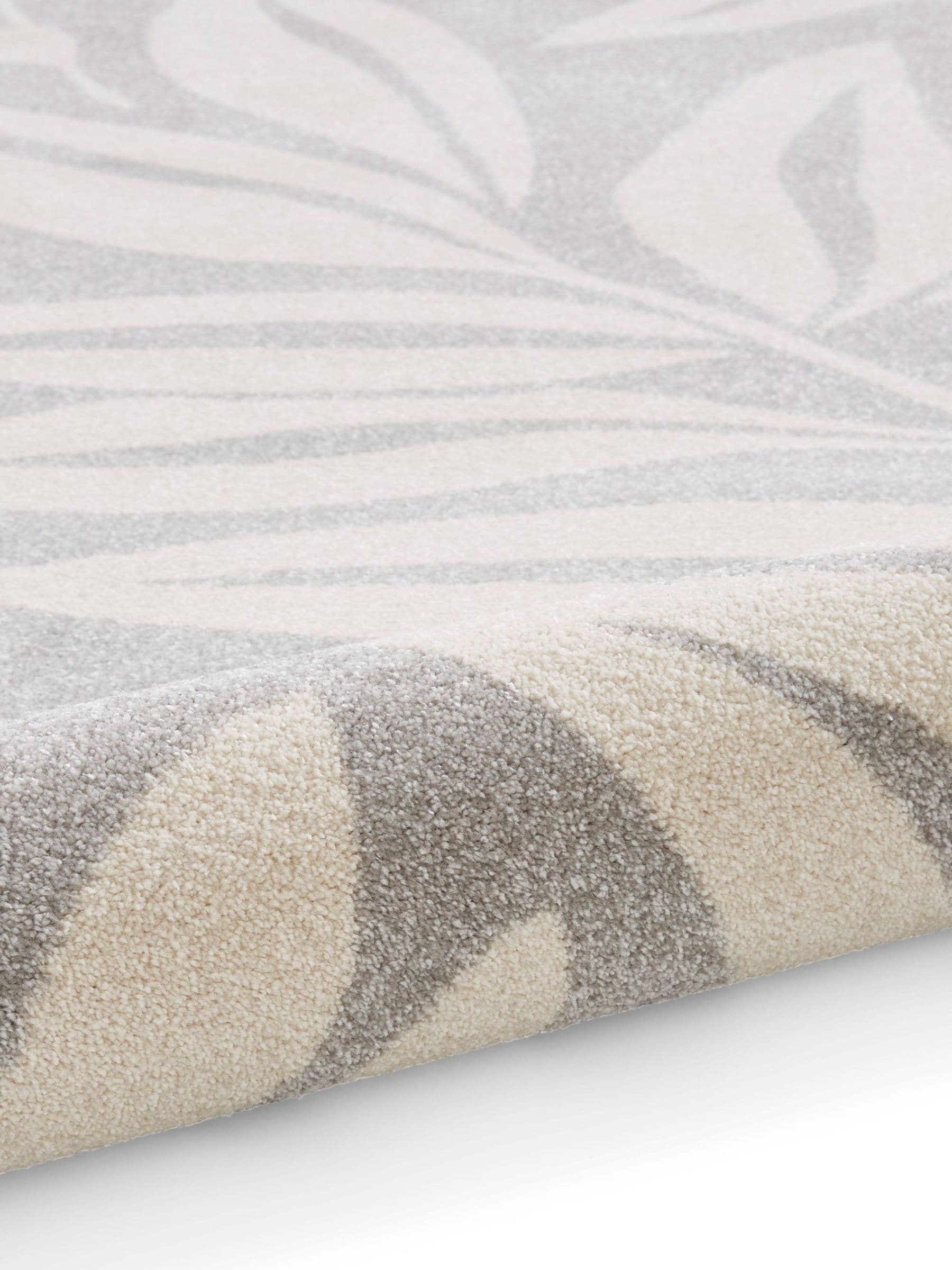 Catherine Lansfield grey sorral leaves botanical rug (British brand)