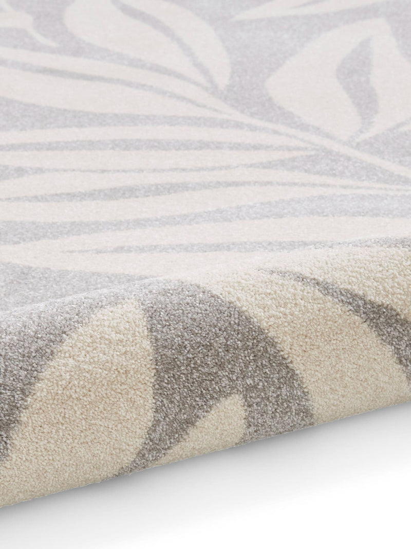 Catherine Lansfield grey sorral leaves botanical rug (British brand)