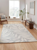Catherine Lansfield grey sorral leaves botanical rug (British brand)