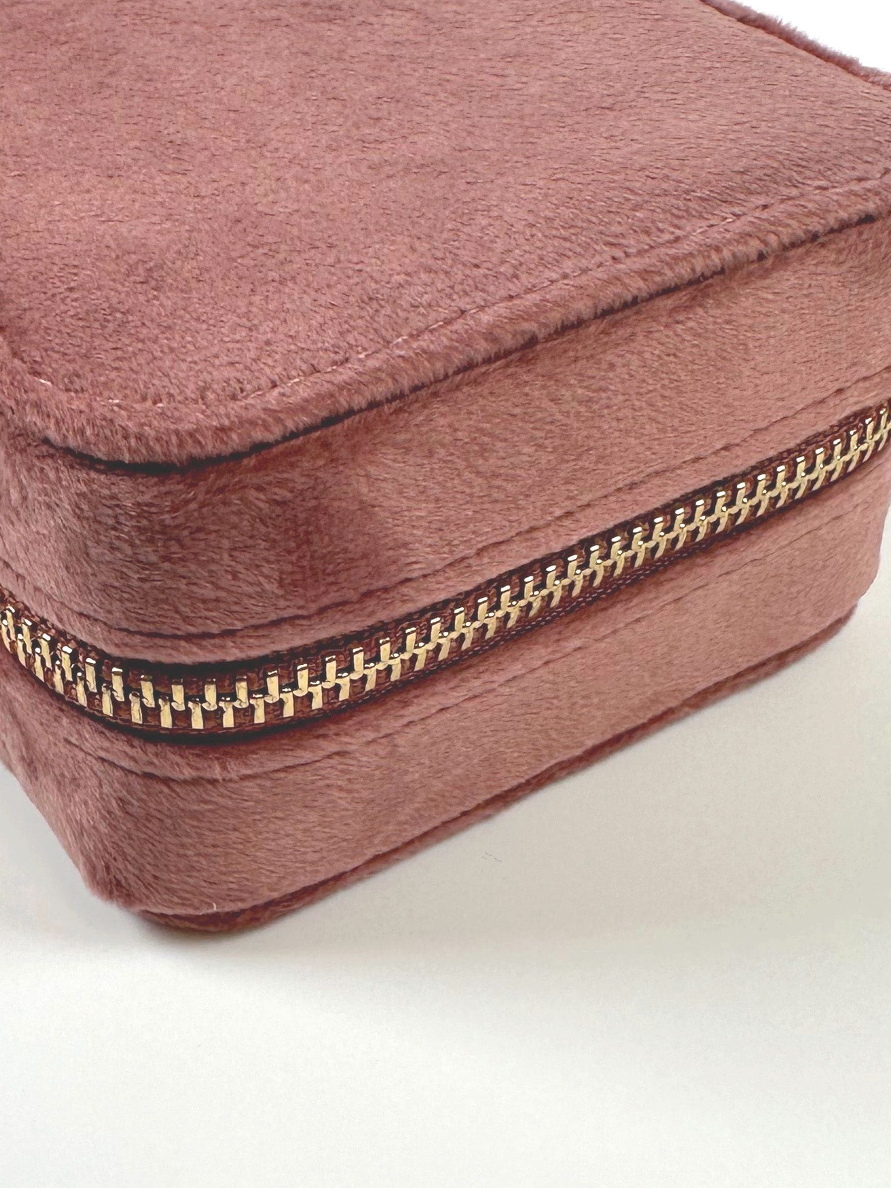 Loveabode pink personalised velvet travel jewellery box, UK version