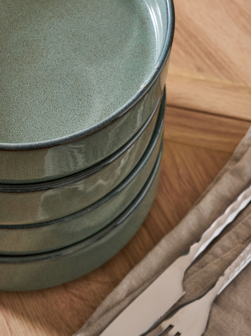 Green Dalton pasta bowls set of 4 reactive glaze, UK version