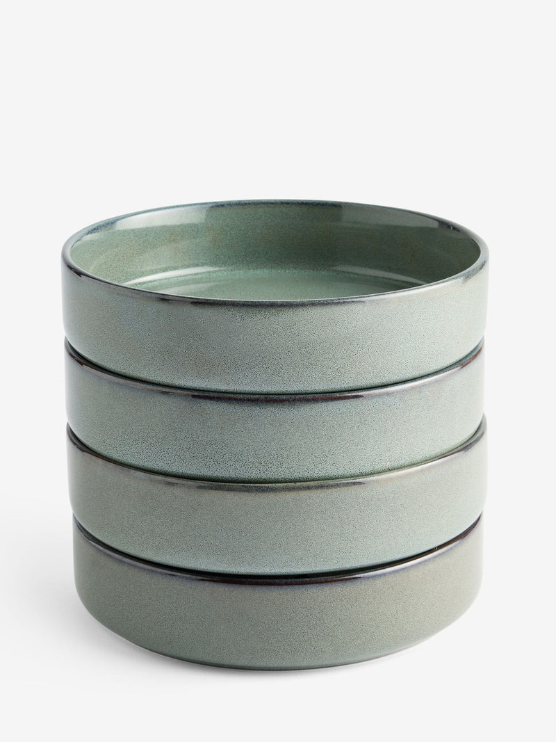 Green Dalton pasta bowls set of 4 reactive glaze, UK version