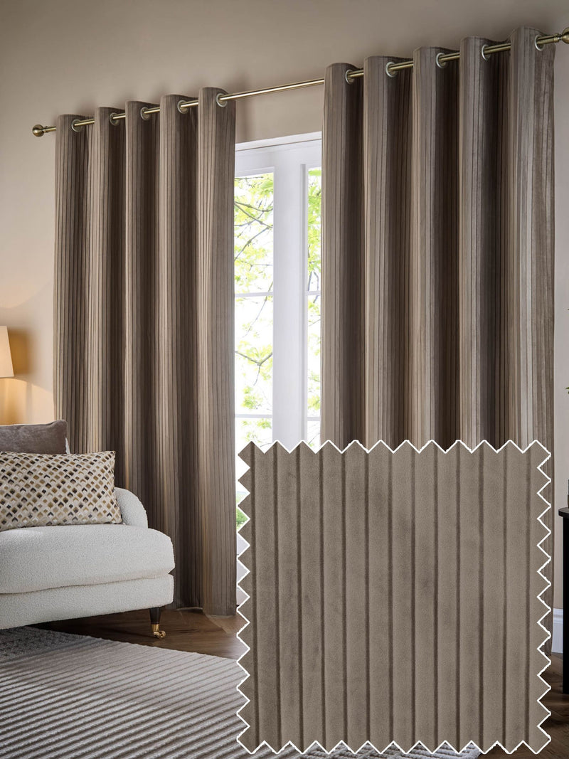 Paoletti mink velvet lined eyelet curtains, UK version