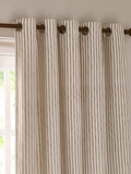 Yard Natural Hebden striped cotton eyelet curtains, imported from the UK