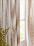 Yard Natural Hebden striped cotton eyelet curtains, imported from the UK