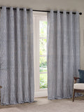 Yard Navy Blue Hebden Striped Lined Eyelet Curtains