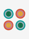 Set of 4 glass beaded coasters with cotton backing - British product