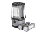 2-in-1 camping lamp grey with removable torches, imported from the UK