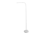 White LED floor lamp with adjustable gooseneck and touch dimmer (British brand)