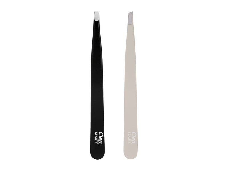 Set of 2 stainless steel tweezers for fine hairs, UK version