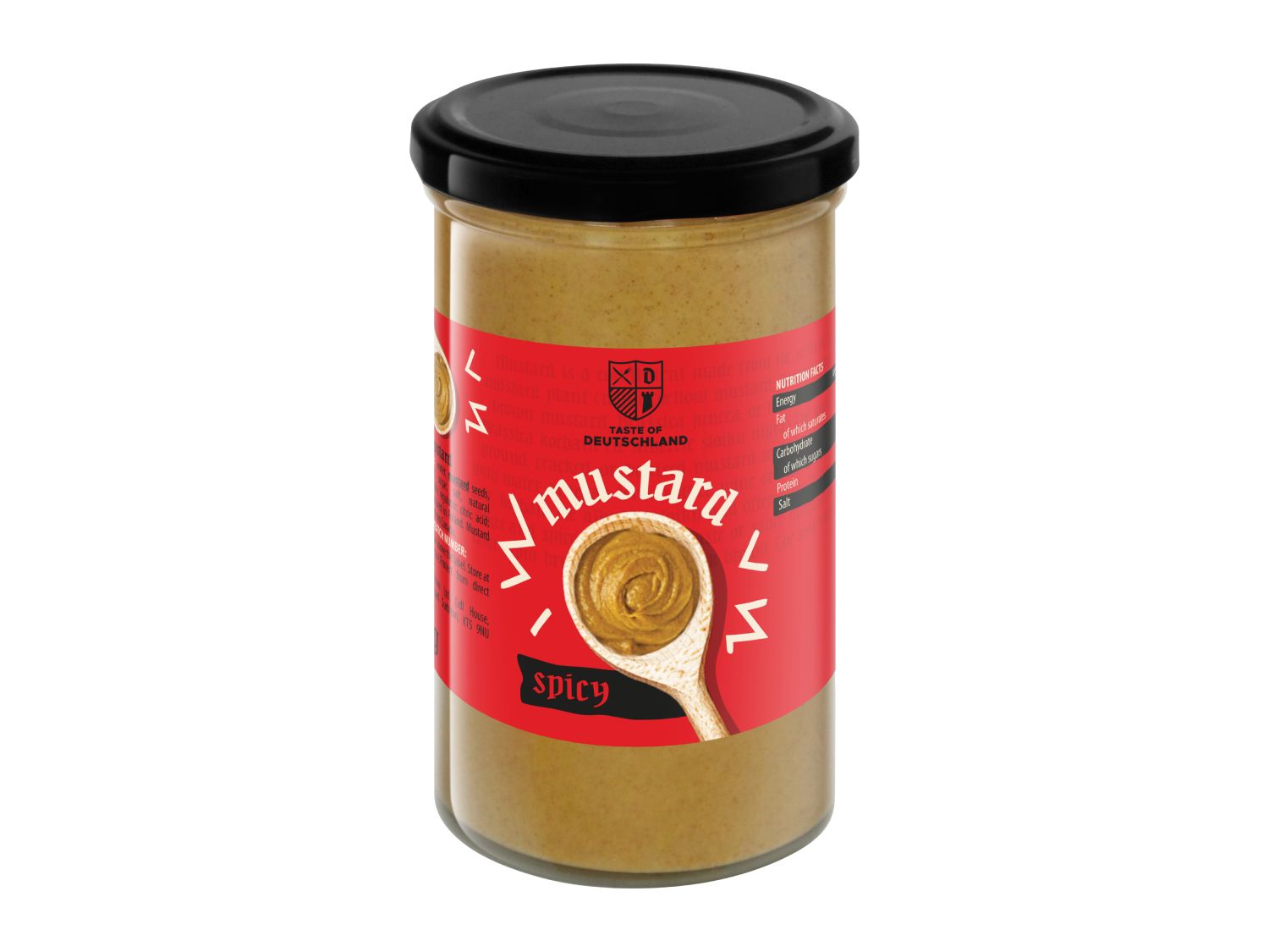 Assorted mustard selection with wholegrain, sweet, and spicy varieties (British brand)