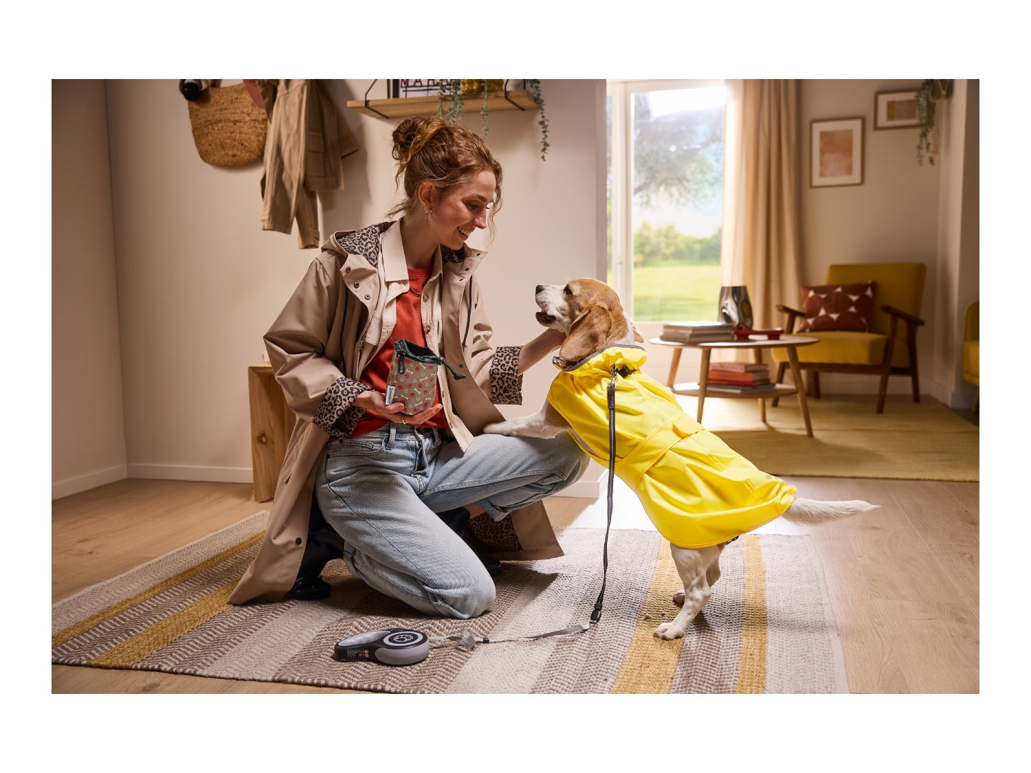 Retractable dog lead with reflective details 5m, UK version