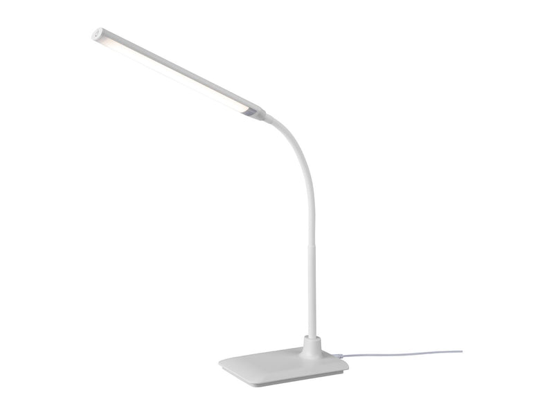 White LED desk lamp with flexible arm (British brand)
